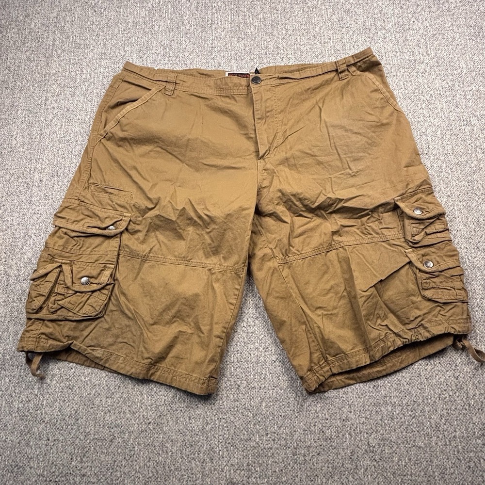 Riot Empire Men's Cargo Shorts Size 42 Khaki Cotton Pockets Casual Outdoor